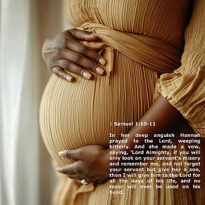 Wall Art featuring the digital art Hannah's Pray For Conception 2 by Gian Smith