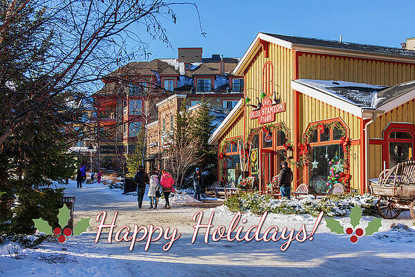 Winter Village Holiday Scene Wall Art