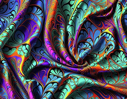 Vibrant Digital Art - Happy Little Patterns by Eris And AI