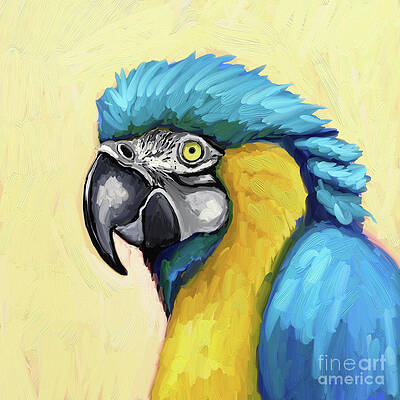 Wall Art featuring the painting Happy Parrot by Lucia Stewart