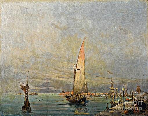 Greece Wall Art featuring the digital art Harbour Scene by Antonios Valamontes