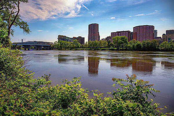 Wall Art featuring the photograph Hartford Downtown Skyline Across The Connecticut River by Miroslav Liska
