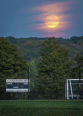 Nature Wall Art featuring the photograph Harvest Super Moon Over Canterbury School Athletic Fields by Dave King