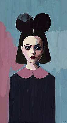 Woman with Unique Hairstyle Wall Art
