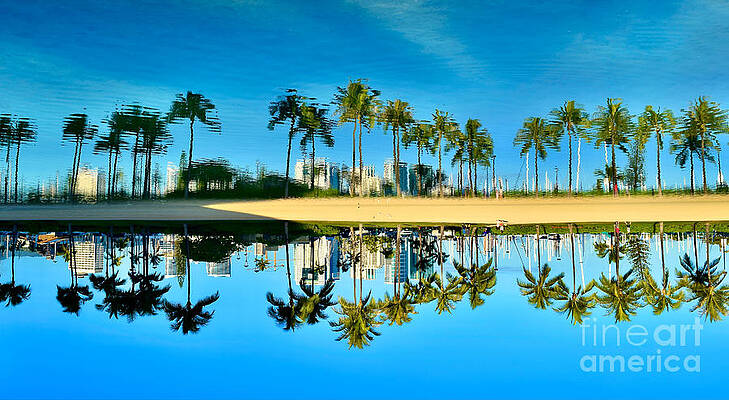 Reflection Photograph - Hawaii Blue Lagoon Reflections by Debra Banks