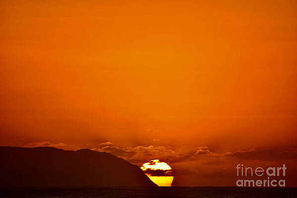 Wall Art featuring the photograph Hawaiian Red  Sunset Melt by Debra Banks