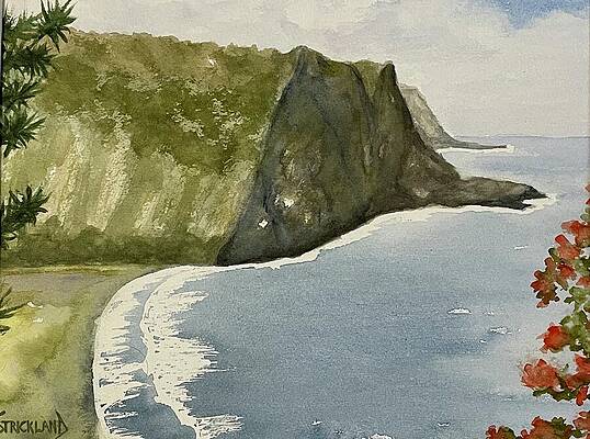 Landscape Painting - Hawaii's Waipo Valley by Judy Strickland