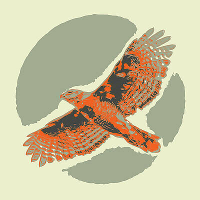Wall Art featuring the mixed media Hawk Abstract V2 by David McKinney