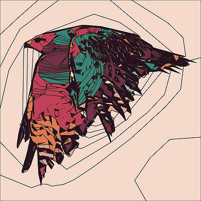 Bird Wall Art featuring the mixed media Hawk Abstract V3 by David McKinney