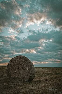 Photograph - Hay Bale At Dusk by Jeffrey Kolker