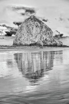 Haystack Rock Reflection Digital Art