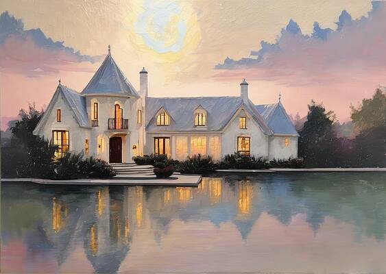 Reflection Digital Art - Hazy Sun by Eris And AI