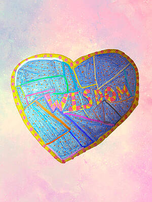 Colorful Heart with Wisdom Lettering Photograph