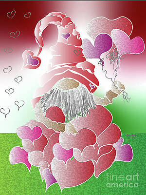 Wall Art featuring the digital art Hearts Of Gnome by Eileen Kelly