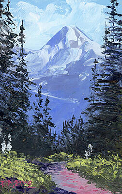 Mountain Wall Art featuring the painting Heaven's Peak From The Highline by Raette Meredith