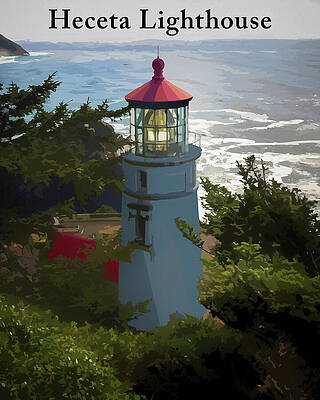 Coastal Lighthouse with Ocean View Wall Art