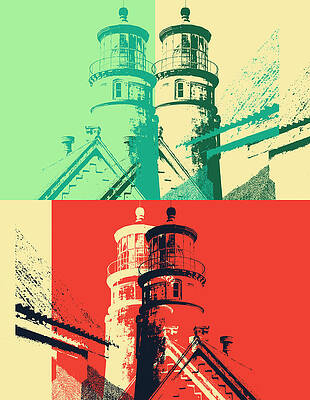 Wall Art featuring the mixed media Heceta Lighthouse Pop Art by Dan Sproul