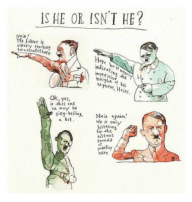 Caricature Painting - Heil Or No Heil? by Barry Blitt