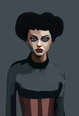 Woman with Dark Eyes and Unusual Hair Wall Art