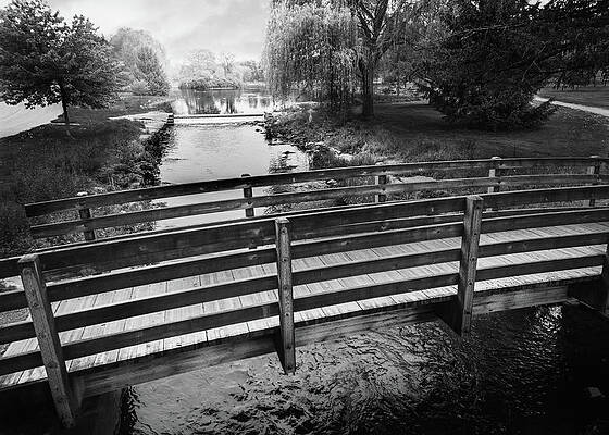 Pennsylvania Wall Art featuring the photograph Hidden Corner Of Cedar Beach Park - Black And White by Jason Fink