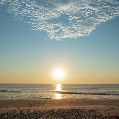 Summer Wall Art featuring the photograph High Clouds At Sunrise On The Jersey Shore by Matthew DeGrushe