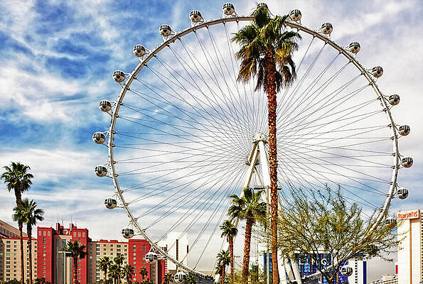 Las Vegas Photograph - High Roller Observation Wheel - Las Vegas, Nevada by Tatiana Travelways