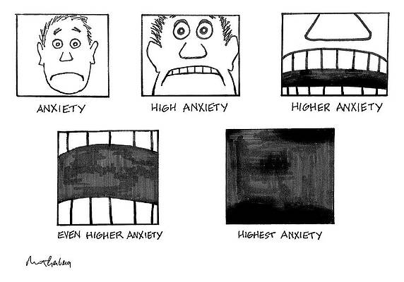 Anxious Drawing - Highest Anxiety by Mort Gerberg