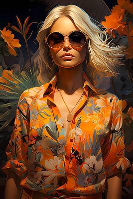 Summer Digital Art - Highly Detailed Illustration Of A Fashionable Woman No 1 by Andre Petrov
