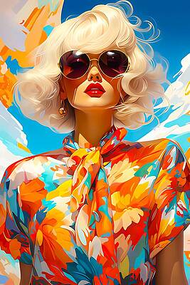 Summer Digital Art - Highly Detailed Illustration Of A Fashionable Woman No 3 by Andre Petrov
