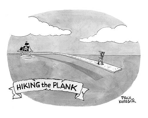 Hiking Drawing - Hiking The Plank by Paul Karasik