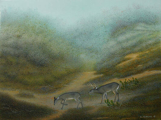 Wall Art featuring the painting Hill Country Courtship by Eleazar Herrera