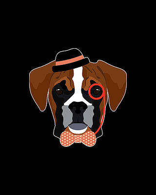 Lover Wall Art featuring the digital art Hipster Boxer Dog by Flippin Sweet Gear