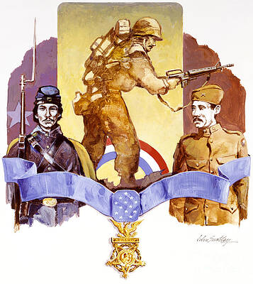 America Painting - Hispanic Veterans Of America by John Swatsley