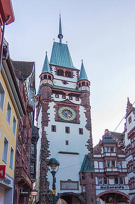 Historic Clock Tower in Cityscape Wall Art