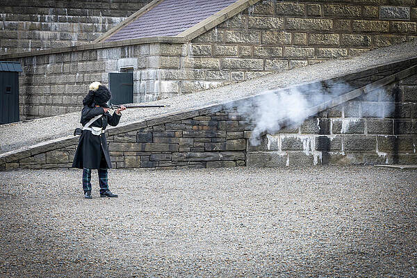 Historic Soldier Firing a Rifle Wall Art