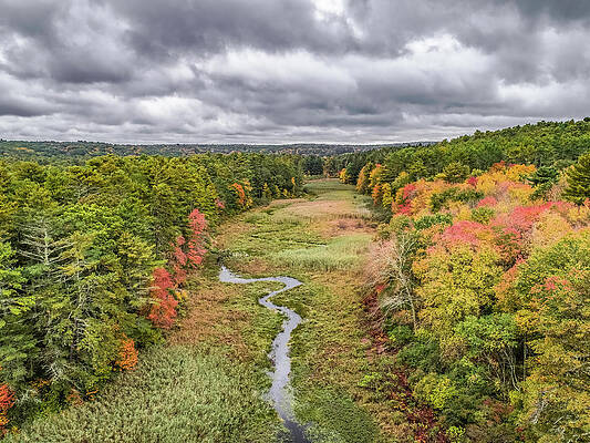 Fall Photograph - Hodge Pond by Veterans Aerial Media LLC