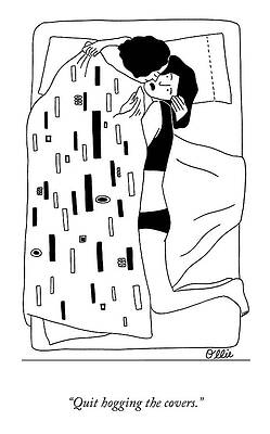 Lover Drawing - Hogging The Covers by Ollie Wootton