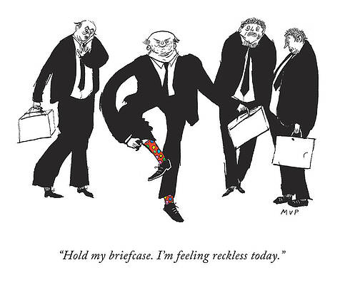 Reckless Businessman with Colorful Socks Wall Art