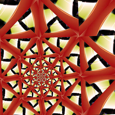 Fractal Geometric Spiral Pattern Wall Art