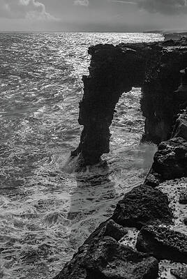Hawaii Wall Art featuring the photograph Hole-in-the-Wall On The Big Island's Shoreline by Nancy Gleason
