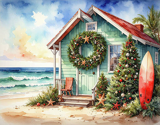 Holiday Beachside Cottage Wall Art