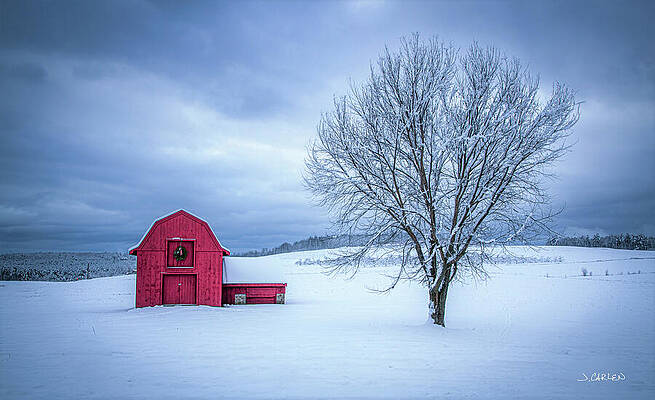 Tree Photograph - Hollis Gambrel Barn In Winter II by Jim Carlen