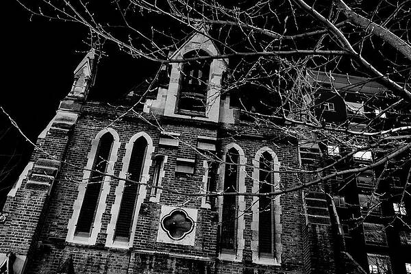 Gothic Church Facade at Night Wall Art