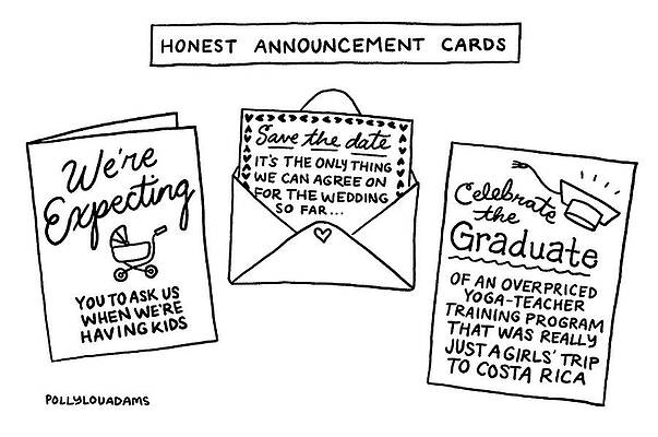 Humorous Honest Announcement Cards Wall Art