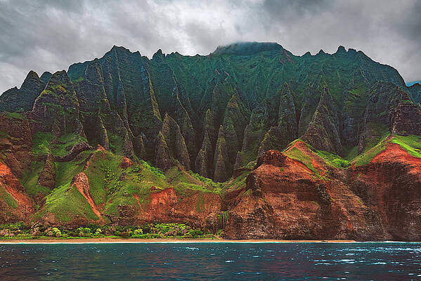 Paradise Photograph - Honopu Pinnacles From The Sea - Kauai, Hawaii by Abbie Warnock