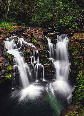 Paradise Photograph - Ho'opi'i Falls Closeup - Kauai, Hawaii - Vertical by Abbie Warnock