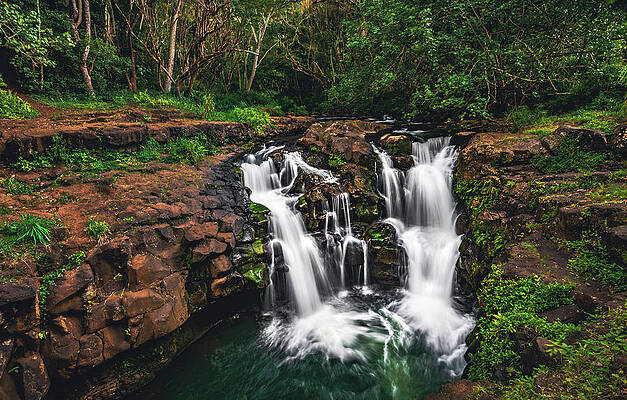 Paradise Photograph - Ho'opi'i Falls - Kauai, Hawaii by Abbie Warnock
