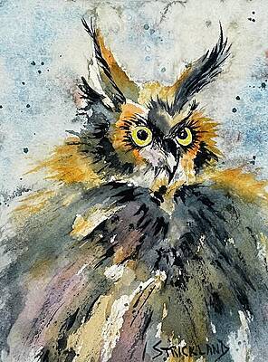 Nature Painting - Hooty Owl by Judy Strickland