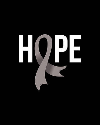 Brain Wall Art featuring the digital art Hope Brain Cancer by Flippin Sweet Gear