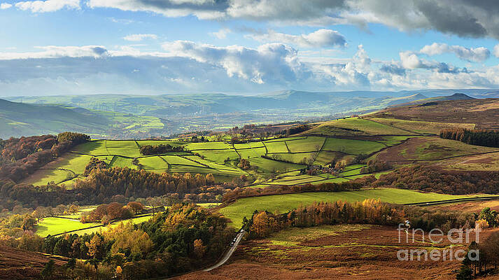 Dramatic Photograph - Hope Valley And Bamford Moor Autumn, Peak District National Park, Derbyshire, England by Neale And Judith Clark